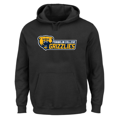  Extended Black Hoodie - Franklin College Primary Wordmark