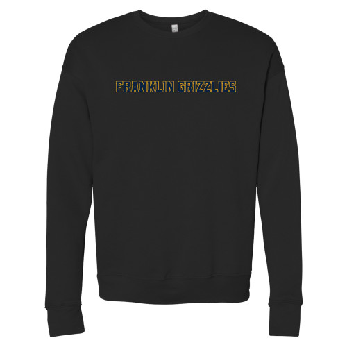  Bella + Canvas Black Fleece Crew - Franklin College Franklin Grizzlies