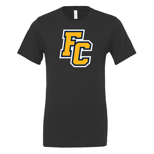  Bella + Canvas Black Jersey Cotton T Shirt - Franklin College Primary Mark Wordmark