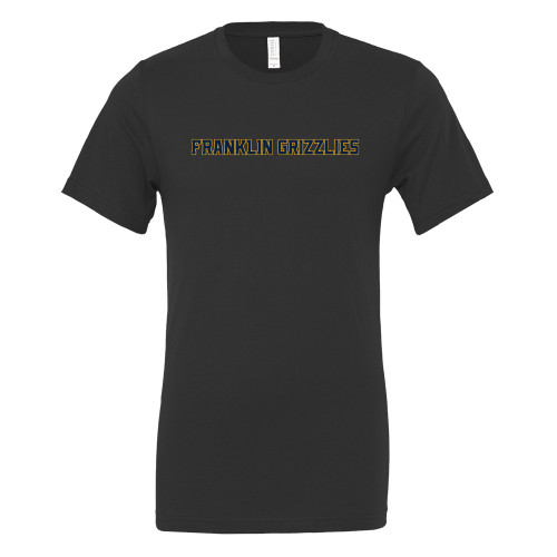  Bella + Canvas Black Jersey Cotton T Shirt - Franklin College Franklin Grizzlies