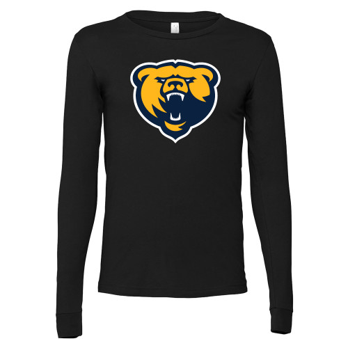  Bella + Canvas Black Jersey Cotton Long Sleeve T Shirt - Franklin College Primary Mark