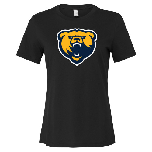  Bella + Canvas Womens Black Relaxed Cotton T Shirt - Franklin College Primary Mark