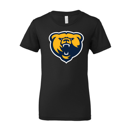  Bella + Canvas Youth Black Jersey T Shirt - Franklin College Primary Mark