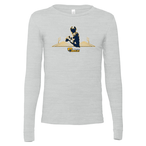  Bella + Canvas Ash Grey Jersey Cotton Long Sleeve T Shirt - Franklin College Football Graphic