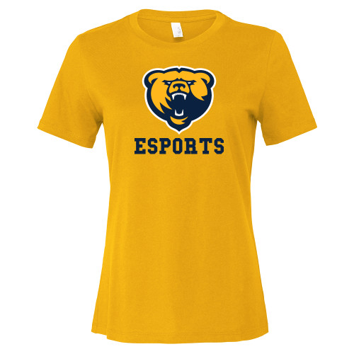  Bella + Canvas Womens Gold Relaxed Cotton T Shirt - Franklin College Esports