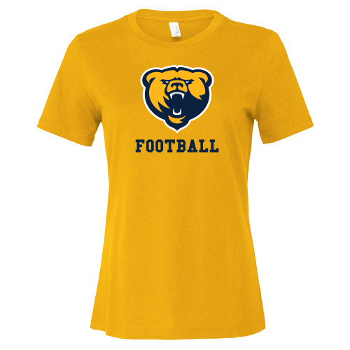  Bella + Canvas Womens Gold Relaxed Cotton T Shirt - Franklin College Football