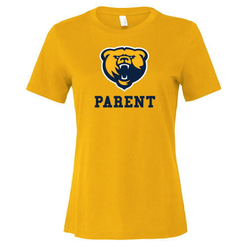  Bella + Canvas Womens Gold Relaxed Cotton T Shirt - Franklin College Parent