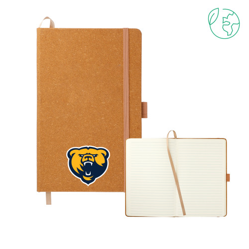  5.5 x 8.5 Natural FSC Mix Recycled Leather Bound Journal - Franklin College Primary Mark