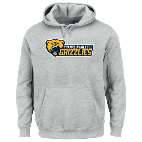  Extended Heather Grey Hoodie - Franklin College Primary Wordmark