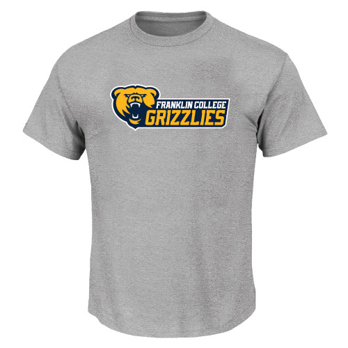  Tall Heather Grey T Shirt - Franklin College Primary Wordmark