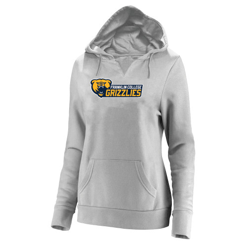  Womens Plus Heather Grey Hoodie - Franklin College Primary Wordmark