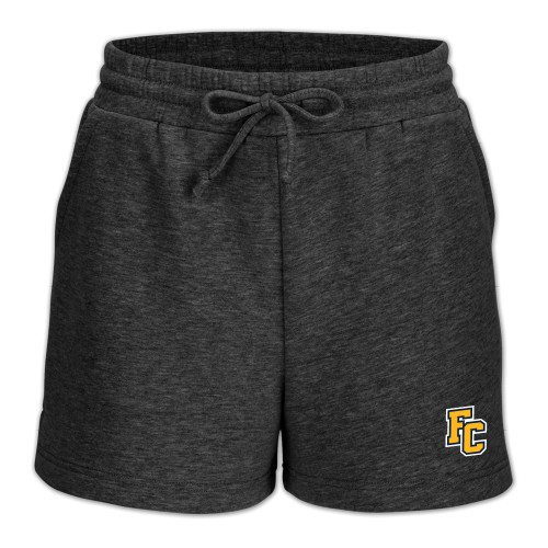  Boxercraft Womens Charcoal Heather Fleece Short - Franklin College Primary Mark Wordmark