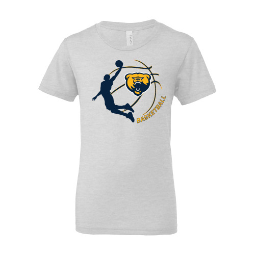  Bella + Canvas Youth Ash Grey Jersey T Shirt - Franklin College Basketball Graphic