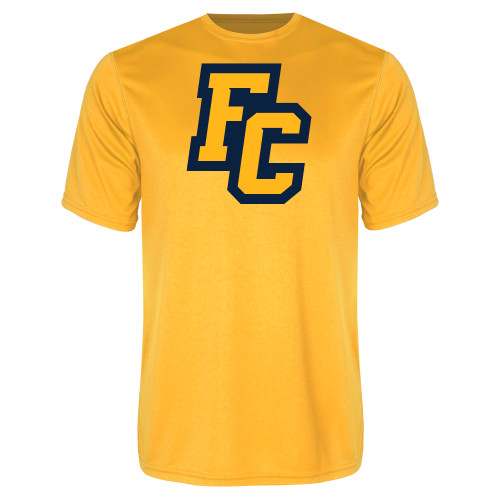  Gold Performance Tee - Franklin College Primary Mark Wordmark