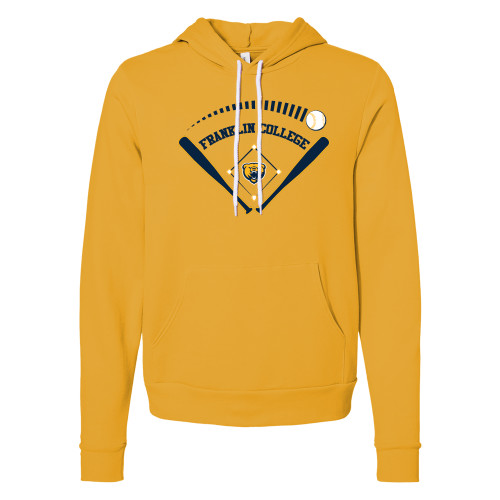  Bella + Canvas Gold Fleece Hood - Franklin College Baseball Graphic