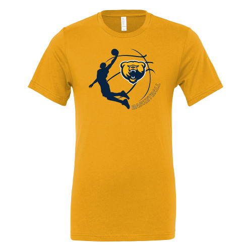  Bella + Canvas Gold Jersey Cotton T Shirt - Franklin College Basketball Graphic