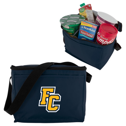  Six Pack Navy Cooler - Franklin College Primary Mark Wordmark