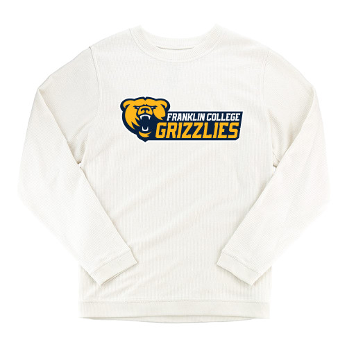  Boxercraft Womens Cream Corded Crew - Franklin College Primary Wordmark
