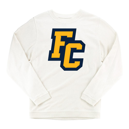  Boxercraft Womens Cream Corded Crew - Franklin College Primary Mark Wordmark