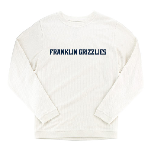  Boxercraft Womens Cream Corded Crew - Franklin College Franklin Grizzlies