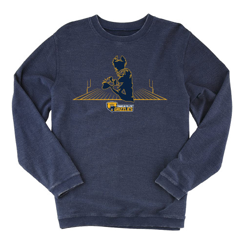  Boxercraft Womens Navy Corded Crew - Franklin College Football Graphic