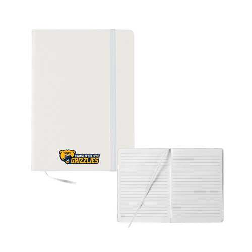  5x7 White Hard Cover Journal - Franklin College Primary Wordmark