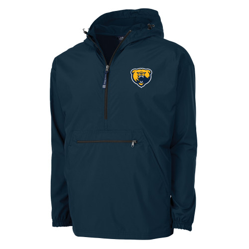  Charles River Navy Pack N Go Pullover Rain Jacket - Franklin College Primary Mark