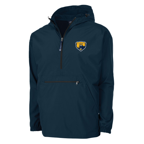  Charles River Womens Navy Pack N Go Pullover Jacket - Franklin College Primary Mark