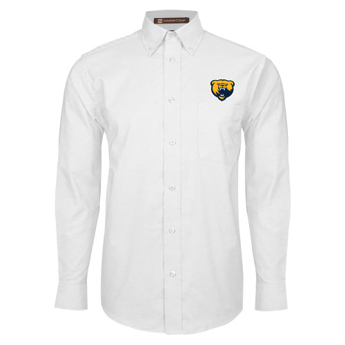  White Oxford Long Sleeve Shirt - Franklin College Primary Mark