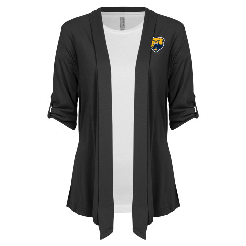  Womens Grey Drape Front Cardigan Sweater - Franklin College Primary Mark