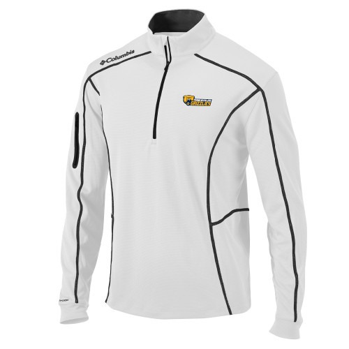  Columbia White Omni Wick Shotgun 1/4 Zip - Franklin College Primary Wordmark