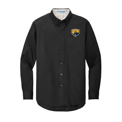  Black Twill Button Down Long Sleeve - Franklin College Primary Mark