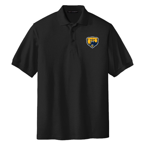  Extended Black Silk Touch Polo - Franklin College Primary Mark