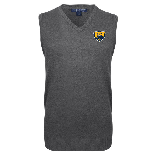  Charcoal VNeck Sweater Vest - Franklin College Primary Mark