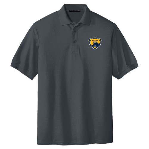  Extended Charcoal Silk Touch Polo - Franklin College Primary Mark