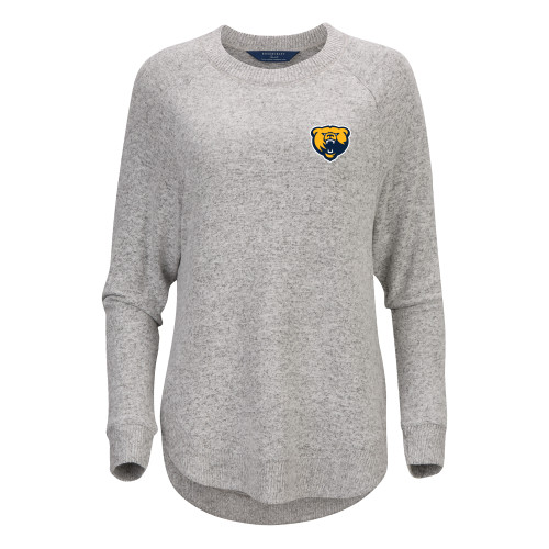  Boxercraft Womens Oxford Grey Heather Cuddle Oversized Crew - Franklin College Primary Mark