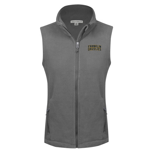  Womens Charcoal Fleece Full Zip Vest - Franklin College FC