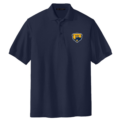  Extended Navy Silk Touch Polo - Franklin College Primary Mark