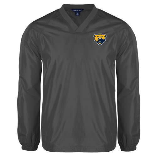  Charcoal V Neck Raglan Windshirt - Franklin College Primary Mark