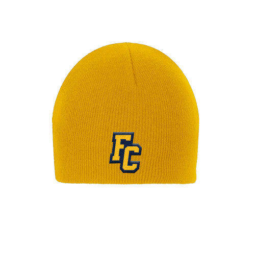 Gold Knit Beanie - Franklin College Primary Mark Wordmark