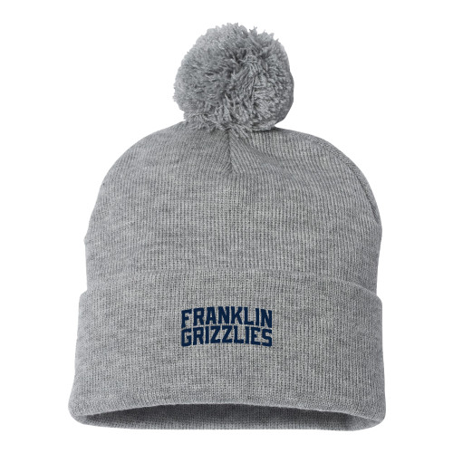  Sportsman Heather Grey Pom Pom Cuffed Beanie - Franklin College FC