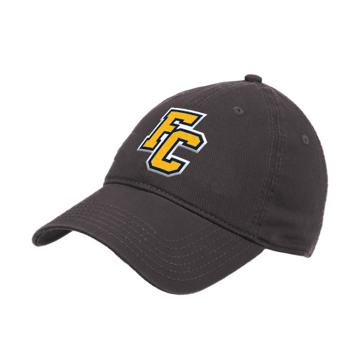  Charcoal Unstructured Adjustable Low Profile Hat - Franklin College Primary Mark Wordmark