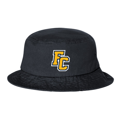  Sportsman Black Bucket Hat - Franklin College Primary Mark Wordmark
