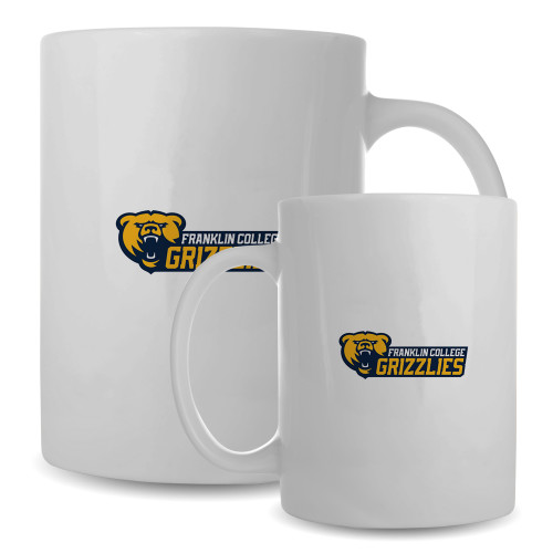  Full Color White Mug 15oz - Franklin College Primary Wordmark