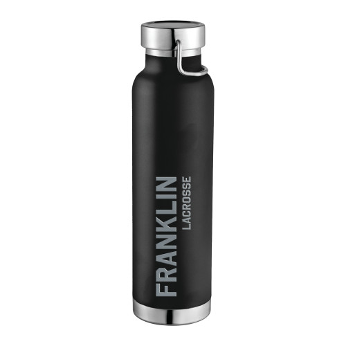  Thor Copper Vacuum Insulated Black Bottle 22oz - Franklin College Lacrosse Engraved