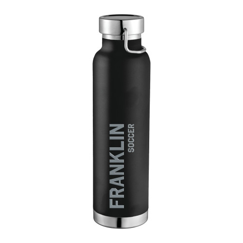  Thor Copper Vacuum Insulated Black Bottle 22oz - Franklin College Soccer Engraved