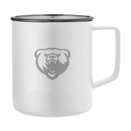 Rover Camp Vacuum Insulated White Mug 14oz - Franklin College Primary Mark Engraved