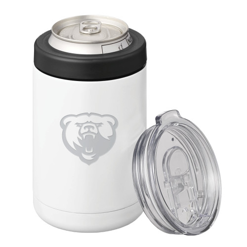  2 in 1 White Can Cooler Tumbler 12oz - Franklin College Primary Mark Engraved