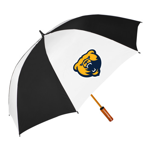 64 Inch Black/White Umbrella - Franklin College Primary Mark