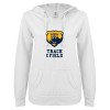 Thumbnail image for  ENZA Womens White V Notch Raw Edge Fleece Hoodie